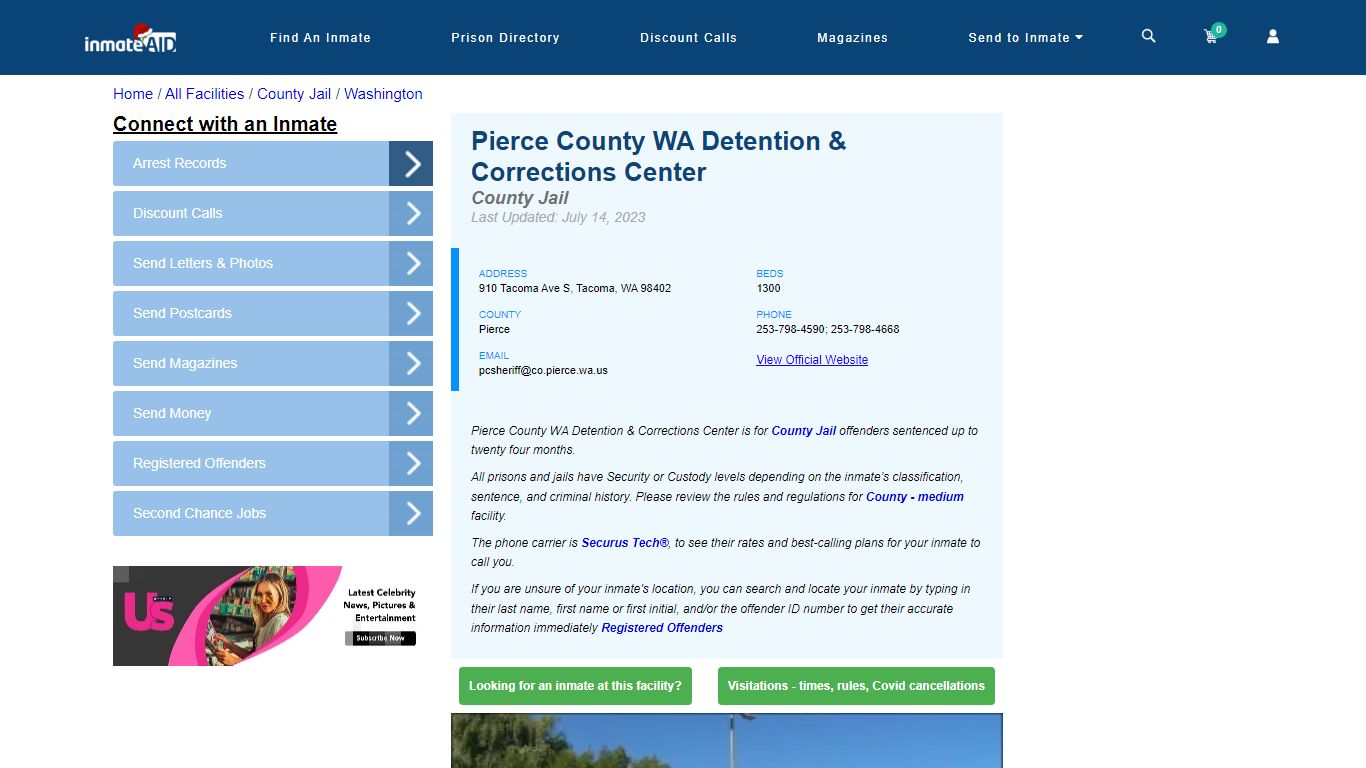 Pierce County WA Detention & Corrections Center - Inmate Locator ...